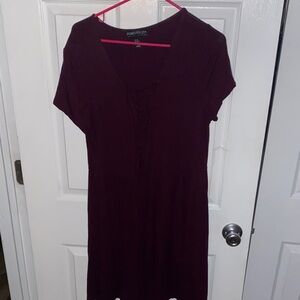 Forever 21 Deep Purple Lace-Up Dress